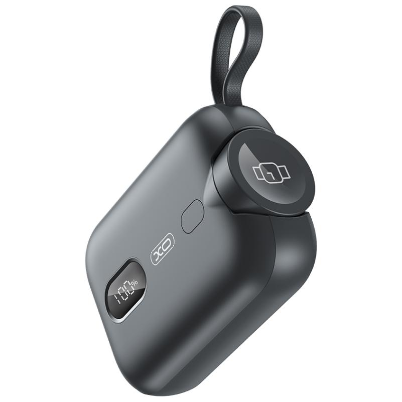 Langaton ulkoinen akku XO Design PR260, 10000mAh, 20W, PD + QI, 1 x QI - 2 x USB-C, Musta