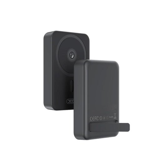 Langaton ulkoinen akku XO Design PR231, 10000mAh, 20W, PD + FQI, 1 x QI - 1 x USB-C, Musta