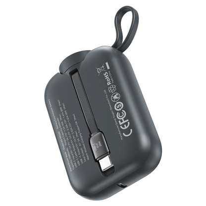 Langaton ulkoinen akku XO Design PR260, 10000mAh, 20W, PD + QI, 1 x QI - 2 x USB-C, Musta