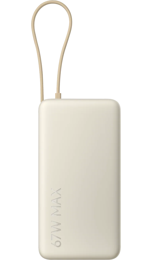 Xiaomi Ulkoinen Akku, 20000mAh, 67W, QC + PD, 1 x USB-A - 2 x USB-C, Beige BHR08O7GL