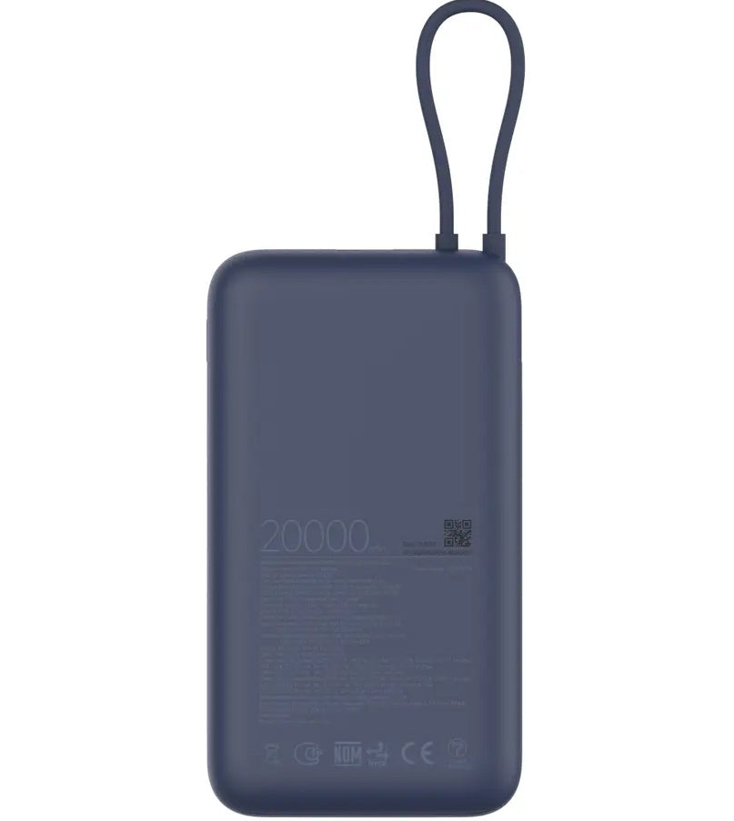 Xiaomi Ulkoinen Akku, 20000mAh, 33W, QC + PD, 1 x USB-A - 2 x USB-C, Sininen BHR8975GL