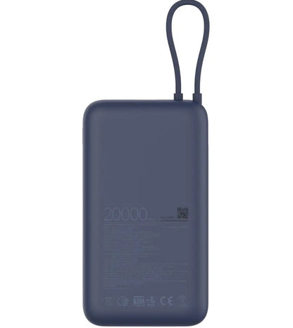 Xiaomi Ulkoinen Akku, 20000mAh, 33W, QC + PD, 1 x USB-A - 2 x USB-C, Sininen BHR8975GL