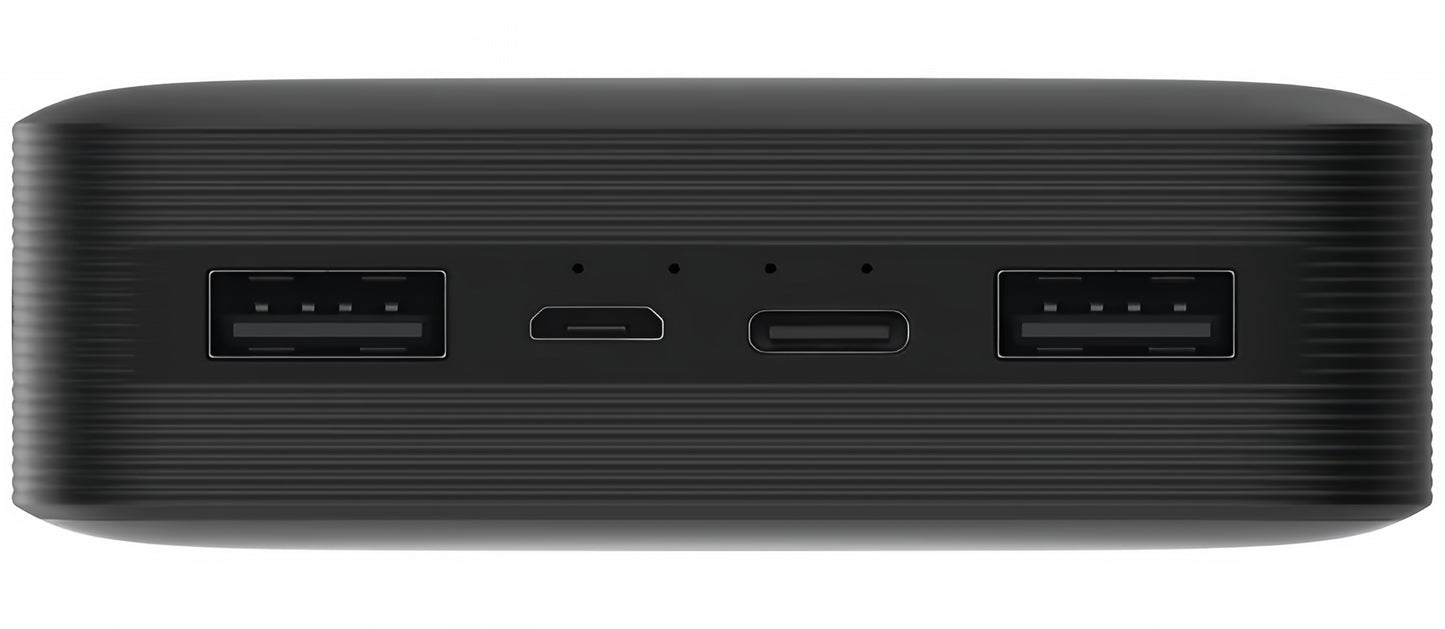 Xiaomin ulkoinen akku, 20000mAh, 18W, QC, 2 x USB-A, Musta PB200LZM