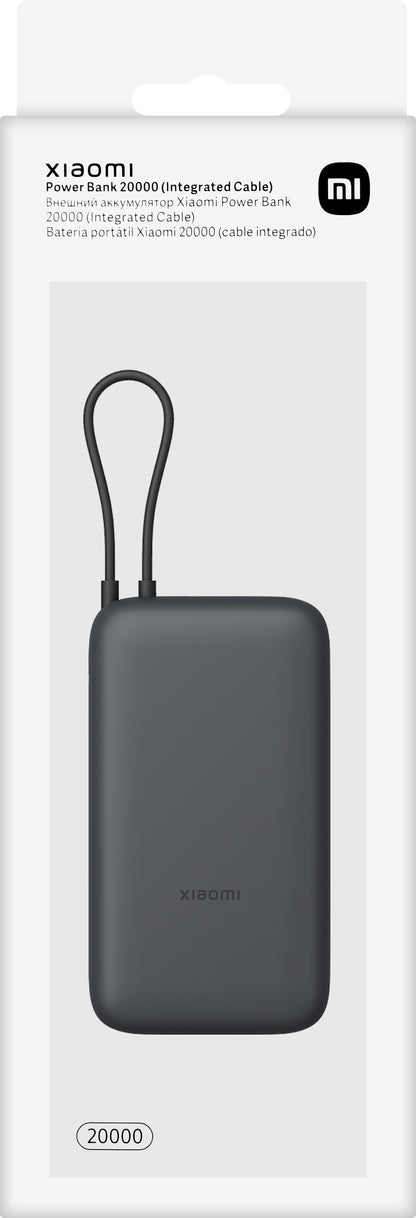 Xiaomi Ulkoinen Akku, 20000mAh, 22.5W, QC + PD, 1 x USB-A - 2 x USB-C, Harmaa BHR9740GL