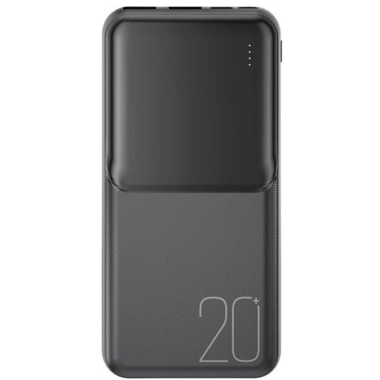 Ulkoinen akku XO Design PR252, 20000mAh, 10W, 2 x USB-A, Musta