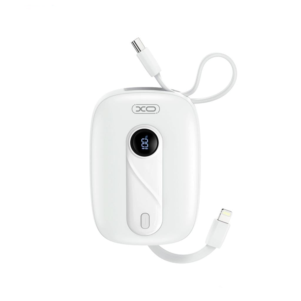 XO Design PR246 External Battery, 10000mAh, 22.5W, PD, 1 x Lightning - 2 x USB-C, White