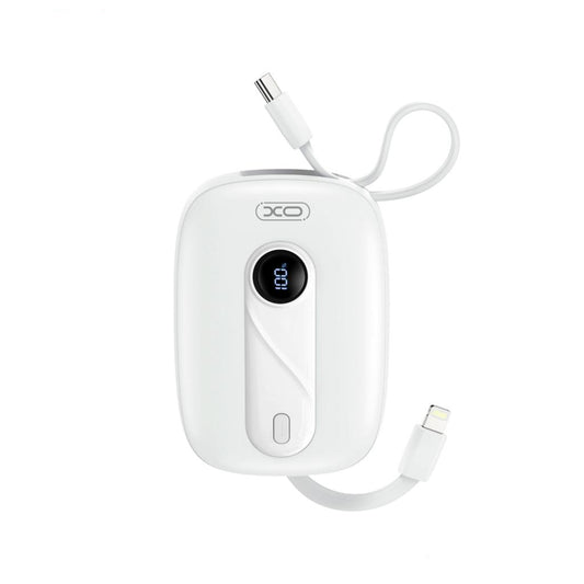 XO Design PR246 External Battery, 10000mAh, 22.5W, PD, 1 x Lightning - 2 x USB-C, White
