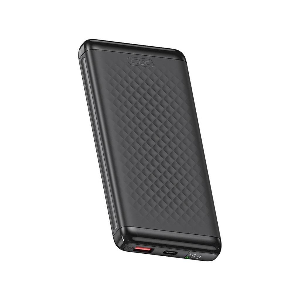 XO Design PB308 ulkoinen akku, 10000mAh, 22.5W, QC + PD, 1 x USB-A - 1 x USB-C, Musta