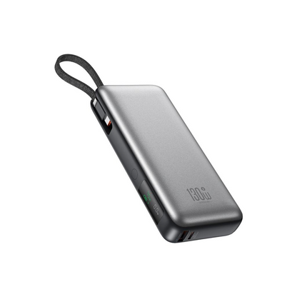 Ulkoinen akku XO Design PR268, 20000mAh, 130W, QC + PD, 1 x USB-A - 2 x USB-C, Harmaa