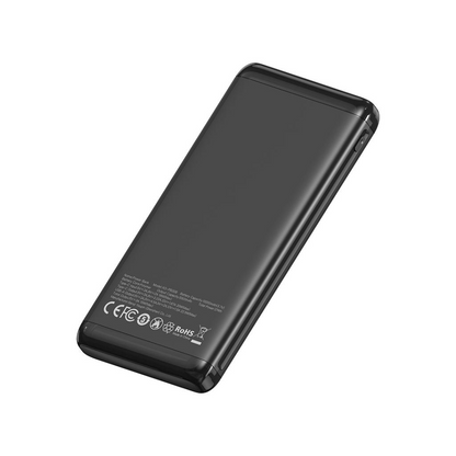 XO Design PB308 ulkoinen akku, 10000mAh, 22.5W, QC + PD, 1 x USB-A - 1 x USB-C, Musta