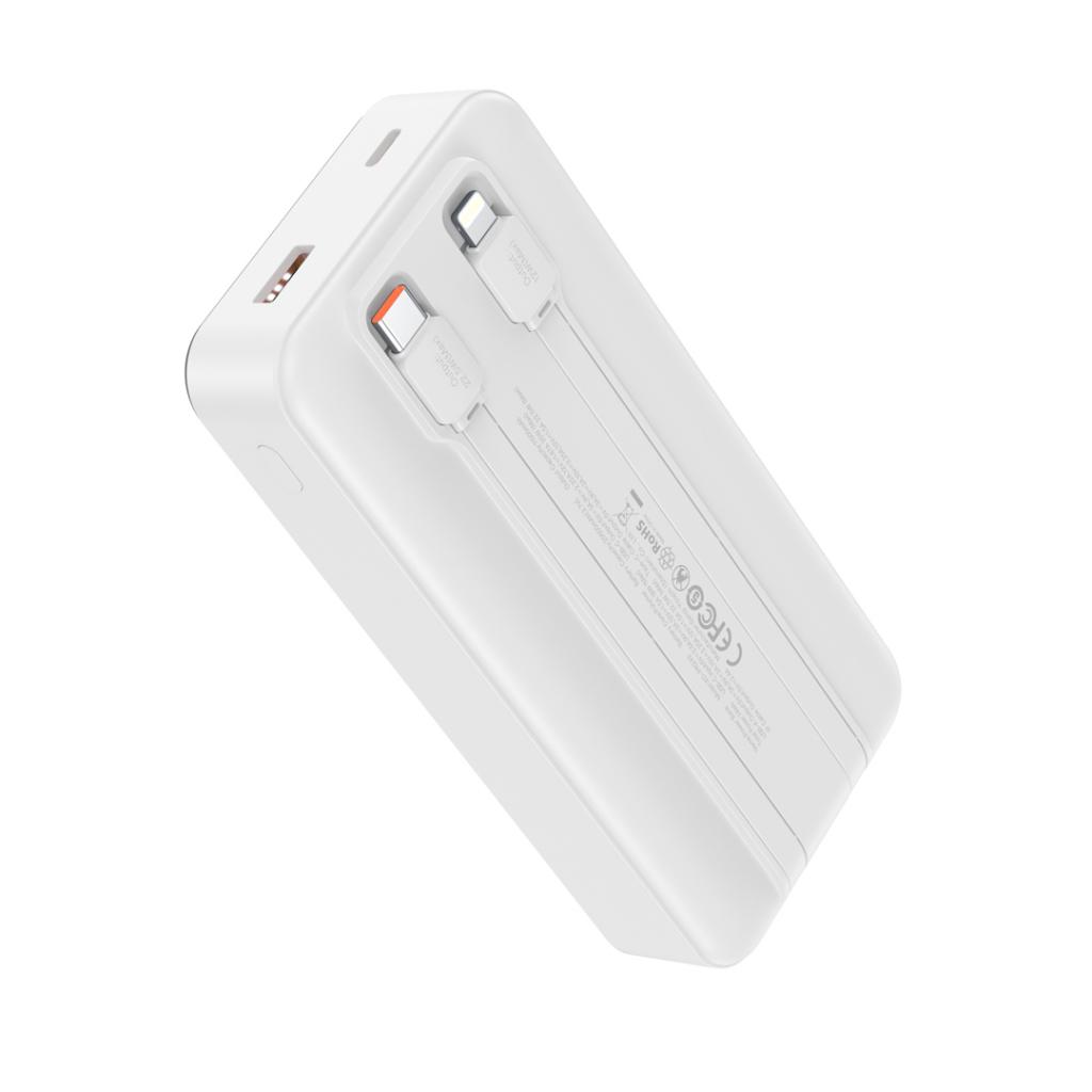 XO Design PR249 Ulkoinen Akku, 20000mAh, 22.5W, QC + PD, 1 x Lightning - 1 x USB-A - 2 x USB-C, Valkoinen