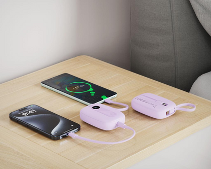 Ulkoinen akku XO Design PR246, 10000mAh, 22.5W, PD, 1 x Lightning - 2 x USB-C, Violetti