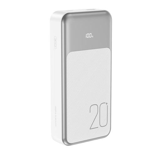 XO Design PR249 Ulkoinen Akku, 20000mAh, 22.5W, QC + PD, 1 x Lightning - 1 x USB-A - 2 x USB-C, Valkoinen