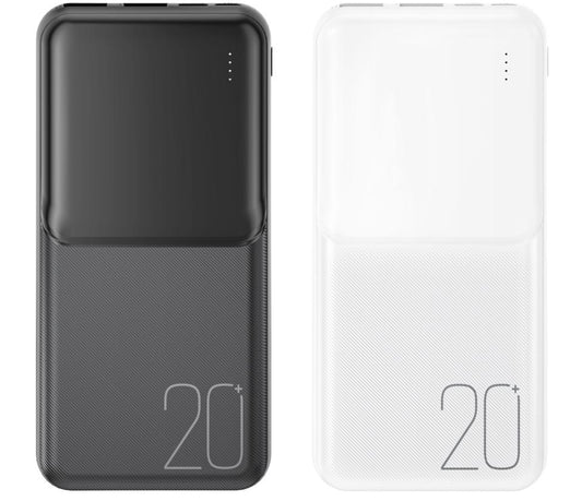 Ulkoinen akku XO Design PR252, 20000mAh, 10W, 2 x USB-A, Musta