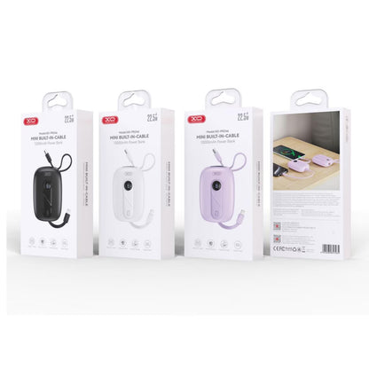 Ulkoinen akku XO Design PR246, 10000mAh, 22.5W, PD, 1 x Lightning - 2 x USB-C, Violetti