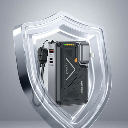 Yesido YP89 External Battery, 10000mAh, 22.5W, QC + PD + FQI, 1 x Lightning - 1 x QI - 1 x USB-A - 1 x USB-C, Gray