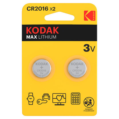 Kodak Max Lithium paristo, CR2016, 2 kappaleen setti