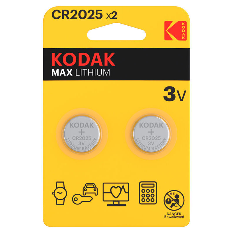 Kodak Max Lithium -paristo, CR2025, 2 kappaleen setti