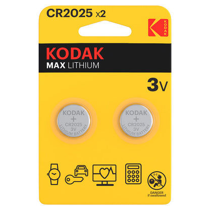 Kodak Max Lithium -paristo, CR2025, 2 kappaleen setti