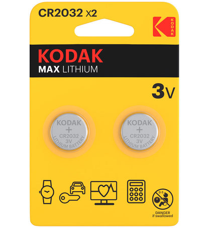 Kodak Max Lithium -paristo, CR2032, 2 kappaleen setti