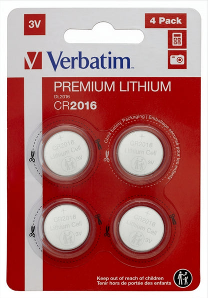 Verbatim Premium -paristo, CR2016, 4 kappaleen setti 49531