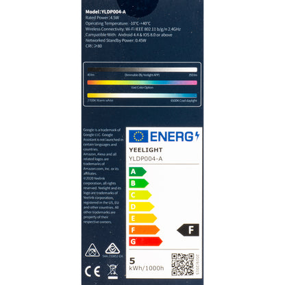 LED-lamppu Yeelight W1, Wi-Fi, GU10, 4.5W, 2700K - 6500K, 350lm, 4 kappaleen setti, Monivärinen YLDP004-A