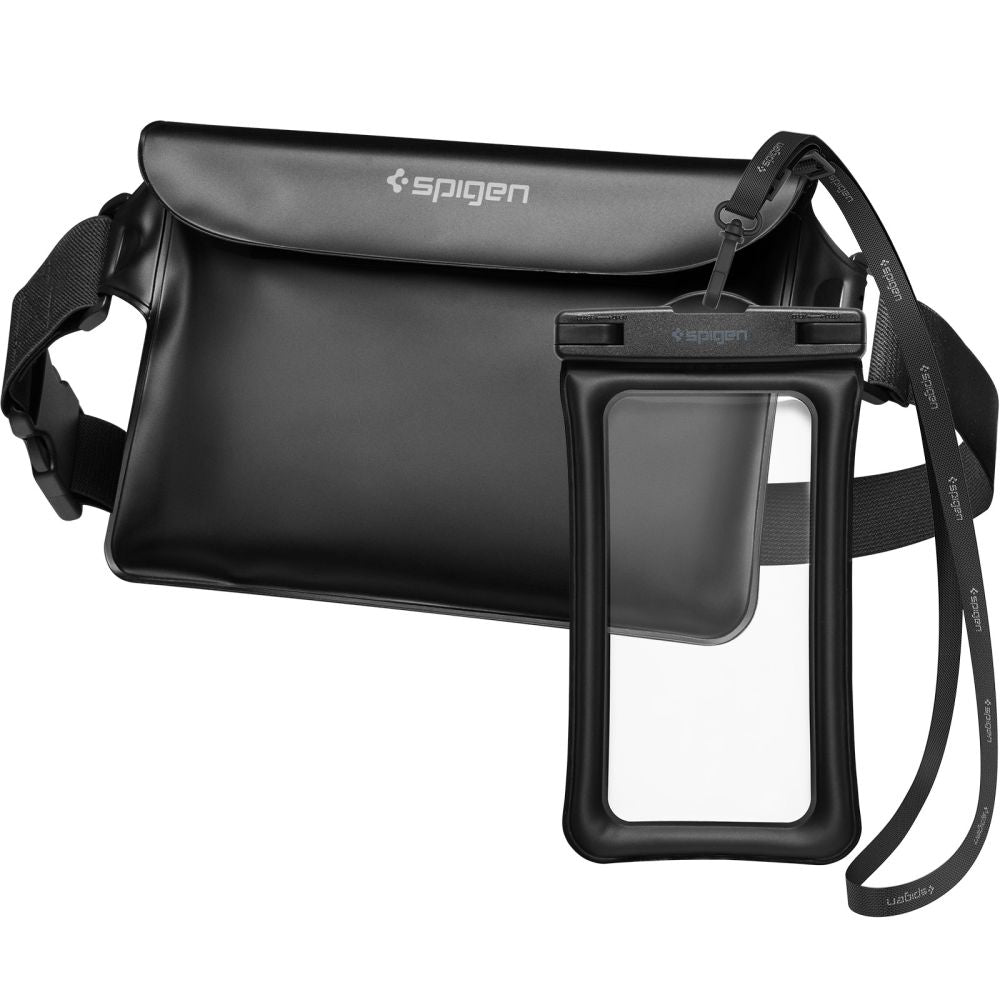 Spigen A621 Universalinen vedenpitävä laukku ja suojakotelo, musta AMP04533