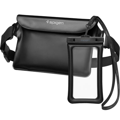 Spigen A621 Universalinen vedenpitävä laukku ja suojakotelo, musta AMP04533
