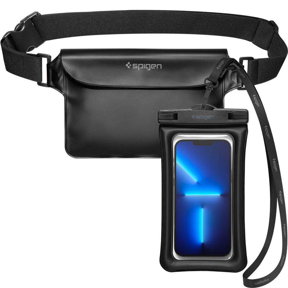 Spigen A621 Universalinen vedenpitävä laukku ja suojakotelo, musta AMP04533