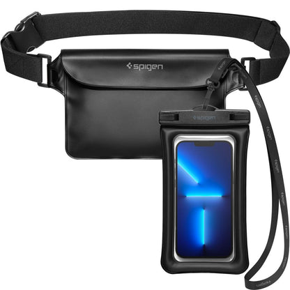Spigen A621 Universalinen vedenpitävä laukku ja suojakotelo, musta AMP04533