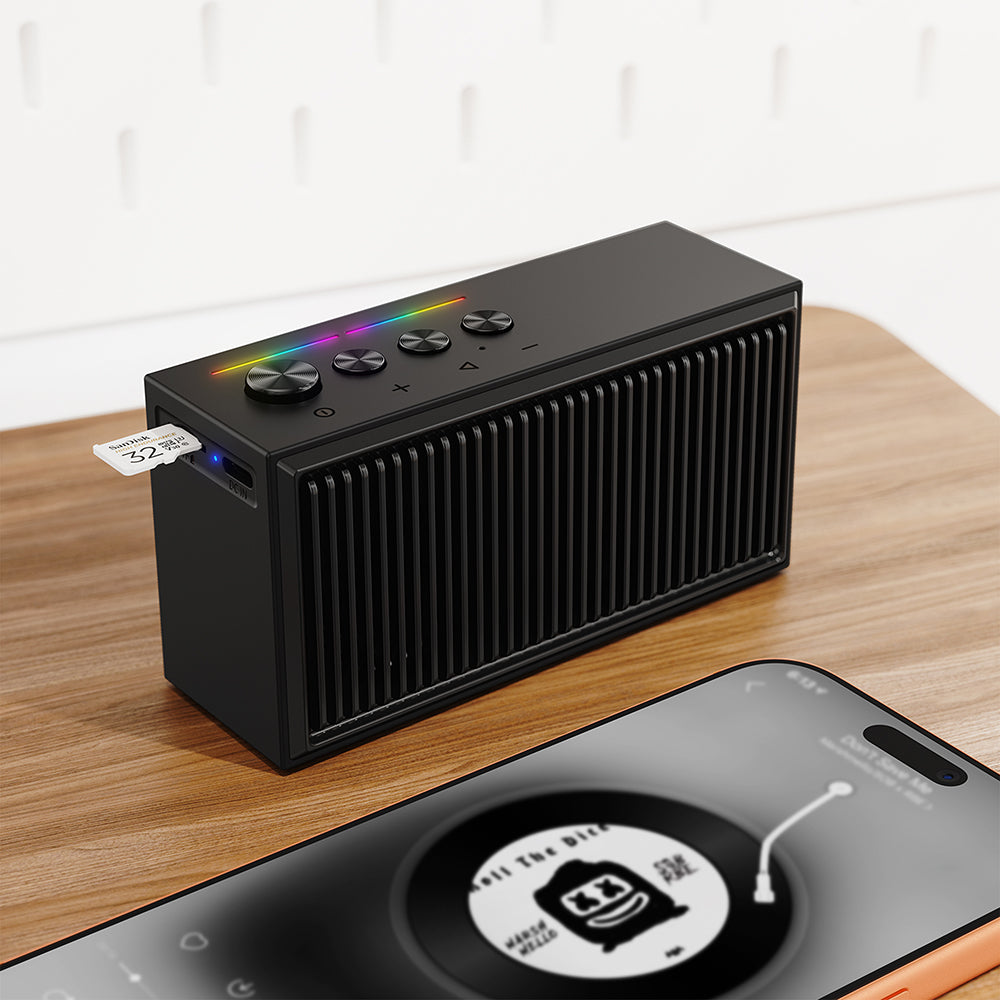 Bluetooth-kaiutin Acefast K9 Go, 7W, TWS, RGB, Vedenkestävä, Musta