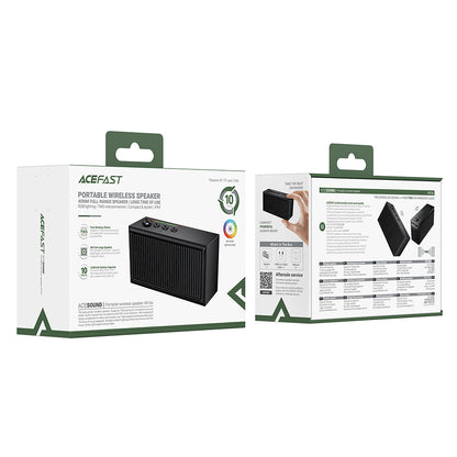 Bluetooth-kaiutin Acefast K9 Go, 7W, TWS, RGB, Vedenkestävä, Musta