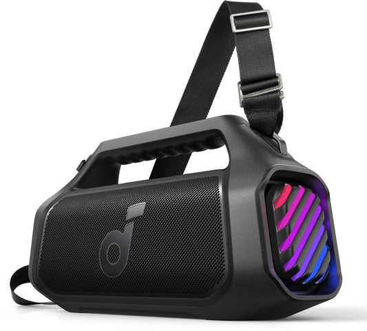 Kannettava Bluetooth-kaiutin Anker SoundCore Boom 2 Plus Uusi versio, 140W, TWS, RGB, vedenpitävä, musta A3134012