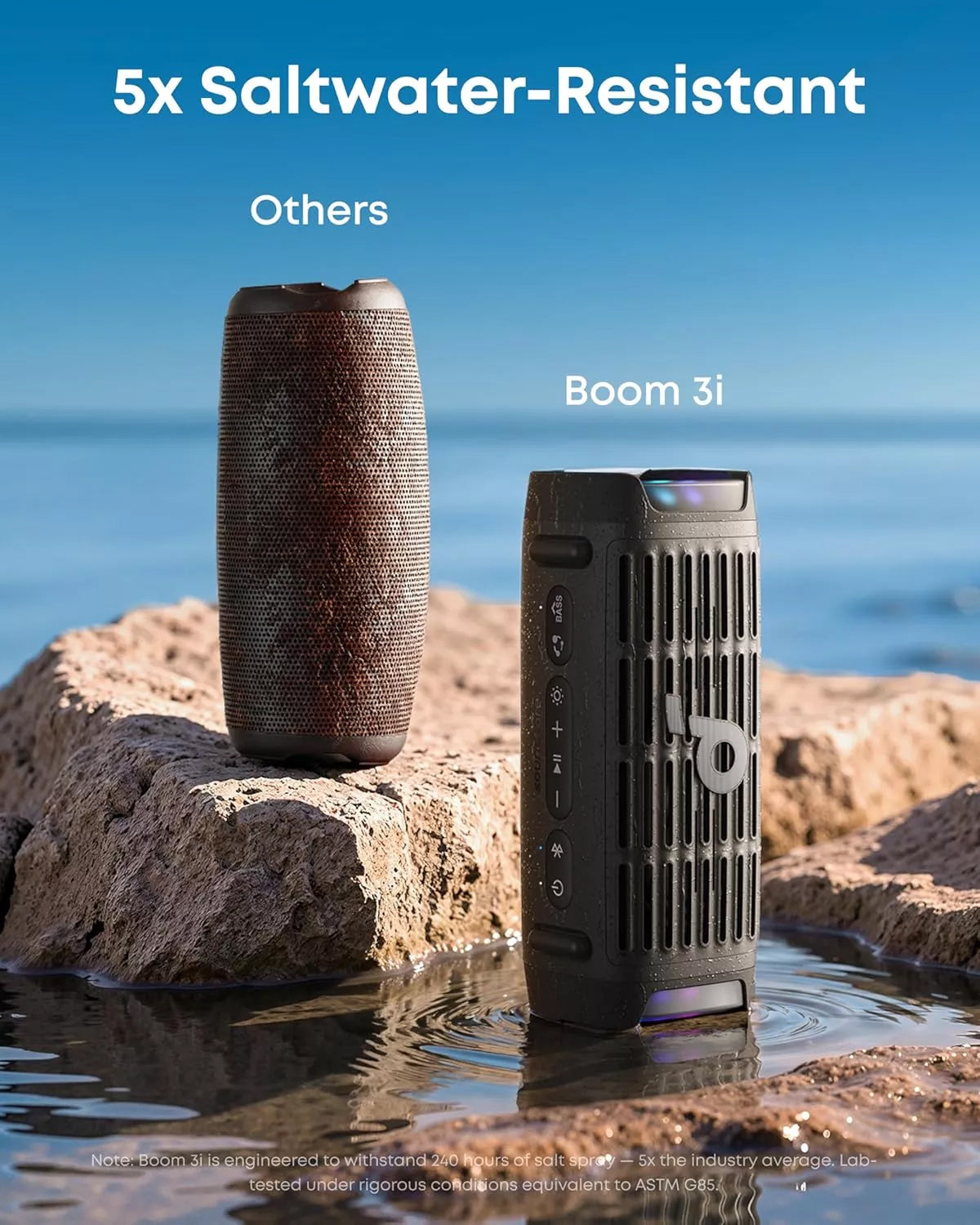 Anker SoundCore Boom 3i kannettava Bluetooth-kaiutin, 50W, RGB, vedenkestävä, musta D5100010