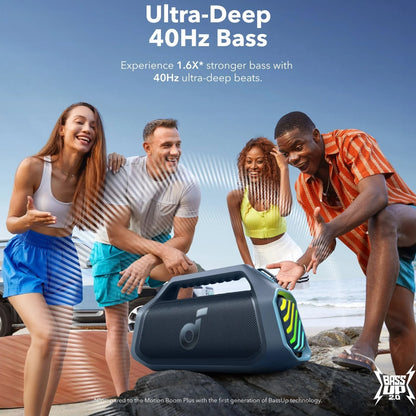 Kannettava Bluetooth-kaiutin Anker SoundCore Boom 2 Plus, 140W, TWS, RGB, Vedenkestävä, Sininen A3134031