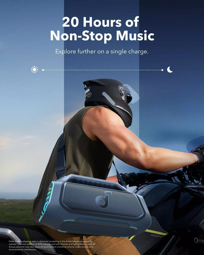Kannettava Bluetooth-kaiutin Anker SoundCore Boom 2 Plus Uusi versio, 140W, TWS, RGB, vedenpitävä, sininen A3134032