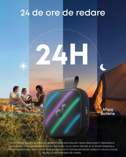 Kannettava Bluetooth-kaiutin Anker SoundCore Boom Go 3i, 15W, TWS, RGB, vedenpitävä, musta D5103010