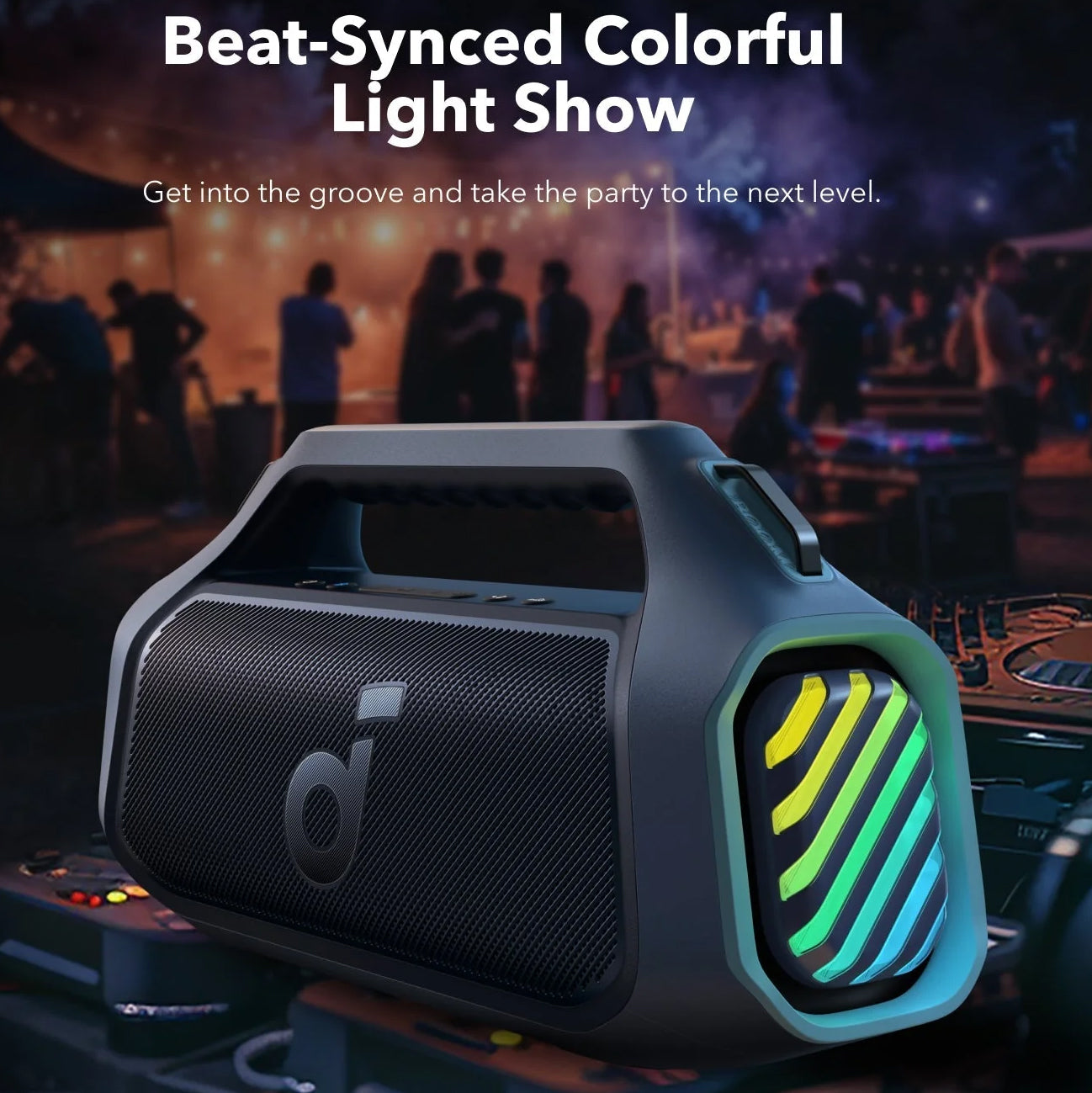 Kannettava Bluetooth-kaiutin Anker SoundCore Boom 2 Plus, 140W, TWS, RGB, Vedenkestävä, Sininen A3134031