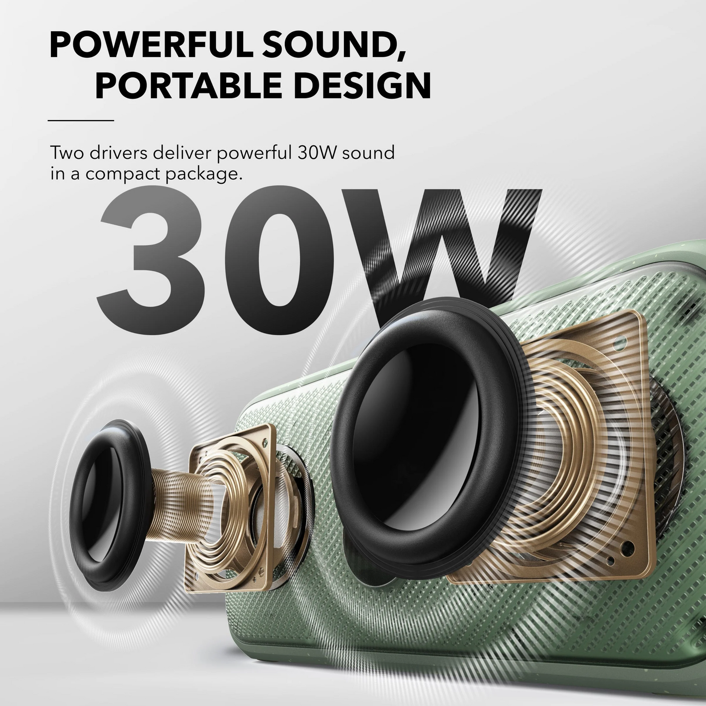 Anker SoundCore Motion 300 kannettava Bluetooth-kaiutin, 30W, TWS, vedenkestävä, vihreä A3135061