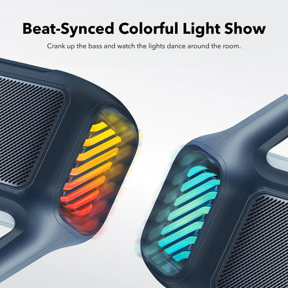 Kannettava Bluetooth-kaiutin Anker SoundCore Boom 2, 80W, TWS, RGB, Vedenkestävä, Sininen A3138031