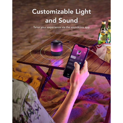 Kannettava Bluetooth-kaiutin Anker SoundCore Glow Mini, 8W, RGB, vedenpitävä, musta A3136G11 