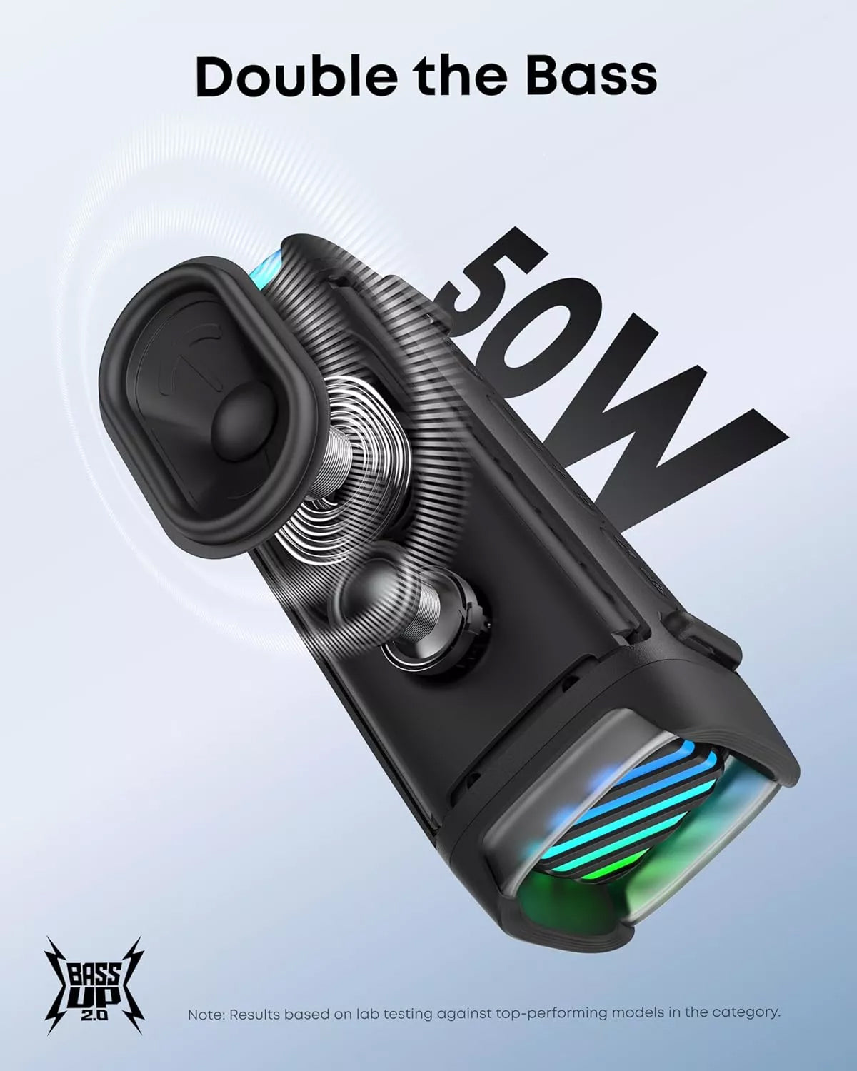 Anker SoundCore Boom 3i kannettava Bluetooth-kaiutin, 50W, RGB, vedenkestävä, musta D5100010