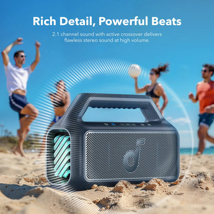 Kannettava Bluetooth-kaiutin Anker SoundCore Boom 2, 80W, TWS, RGB, Vedenkestävä, Sininen A3138031