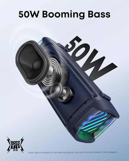 Anker SoundCore Boom 3i kannettava Bluetooth-kaiutin, 50W, RGB, vedenkestävä, sininen D5100030
