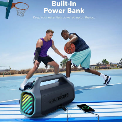 Kannettava Bluetooth-kaiutin Anker SoundCore Boom 2 Plus, 140W, TWS, RGB, Vedenkestävä, Sininen A3134031
