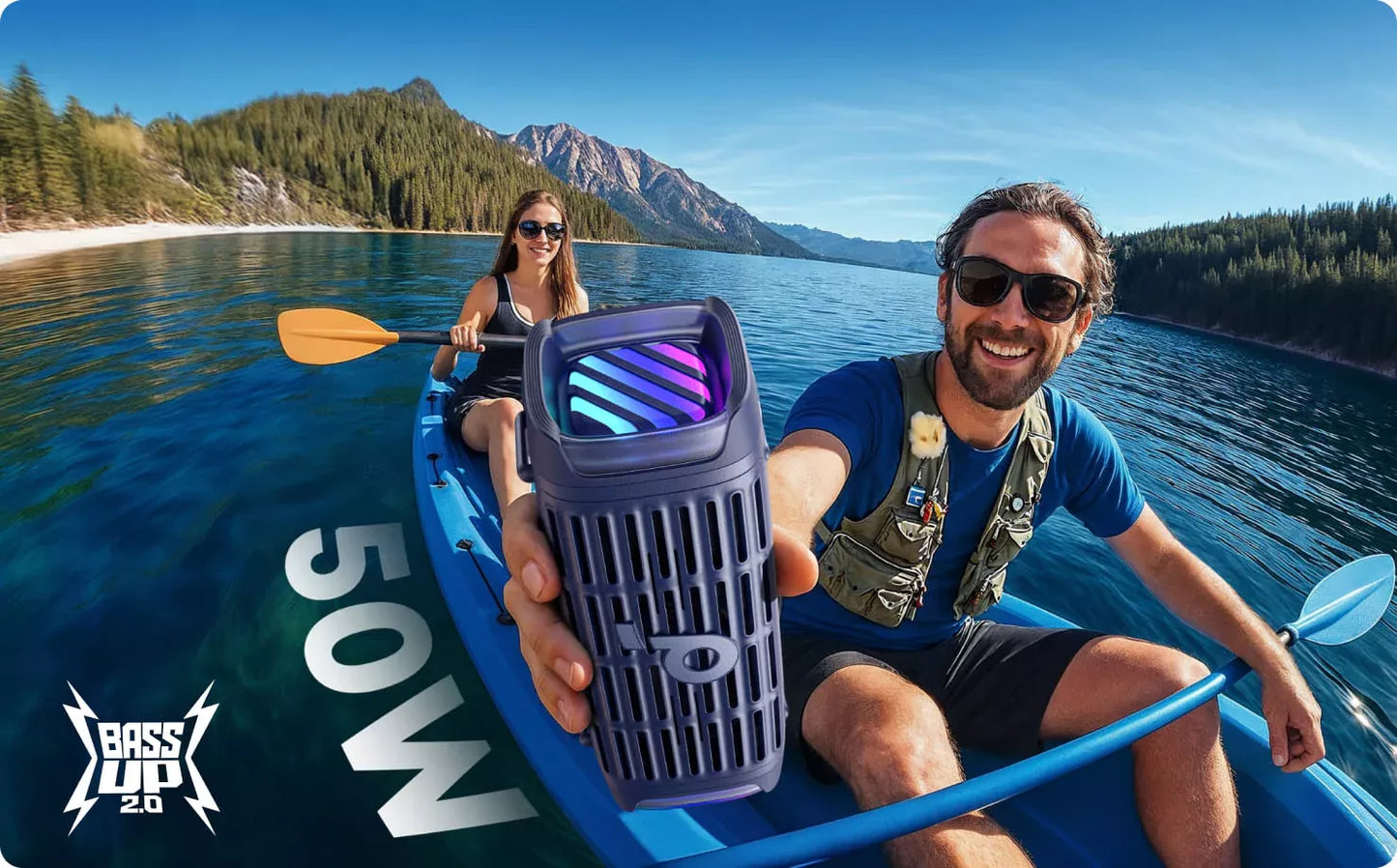 Anker SoundCore Boom 3i kannettava Bluetooth-kaiutin, 50W, RGB, vedenkestävä, sininen D5100030