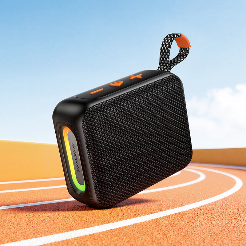 Borofone BR106 Felicitous -kannettava Bluetooth-kaiutin, 8 W, TWS, RGB, musta