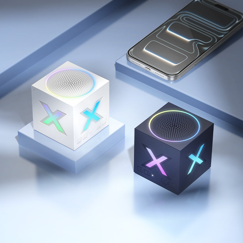 Borofone BR101 Rubik Bluetooth-kannettava kaiutin, 5W, TWS, RGB, sininen