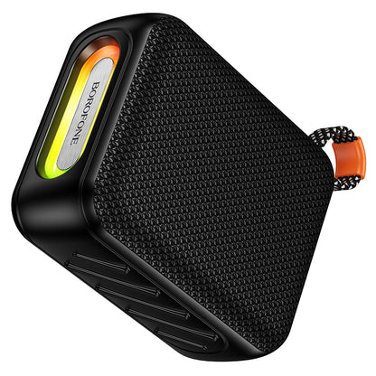 Borofone BR106 Felicitous -kannettava Bluetooth-kaiutin, 8 W, TWS, RGB, musta