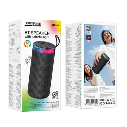 Kannettava Bluetooth-kaiutin Borofone BR105 Loud, 10W, TWS, RGB, Harmaa